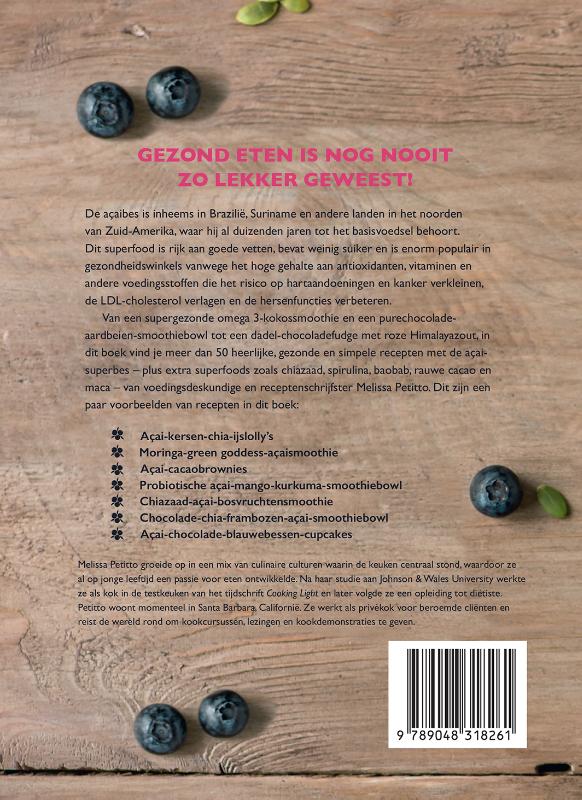 Achterkant van Acai superbes kookboek