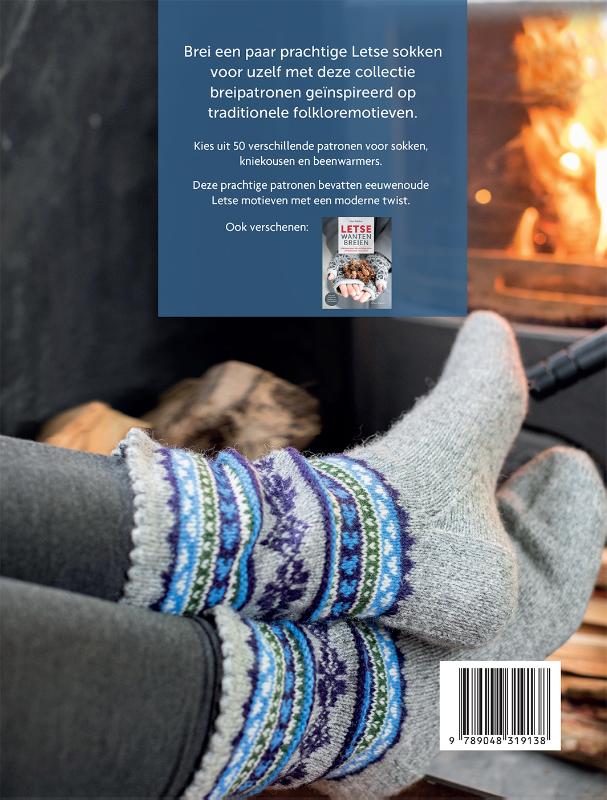 Achterkant van Letse sokken breien