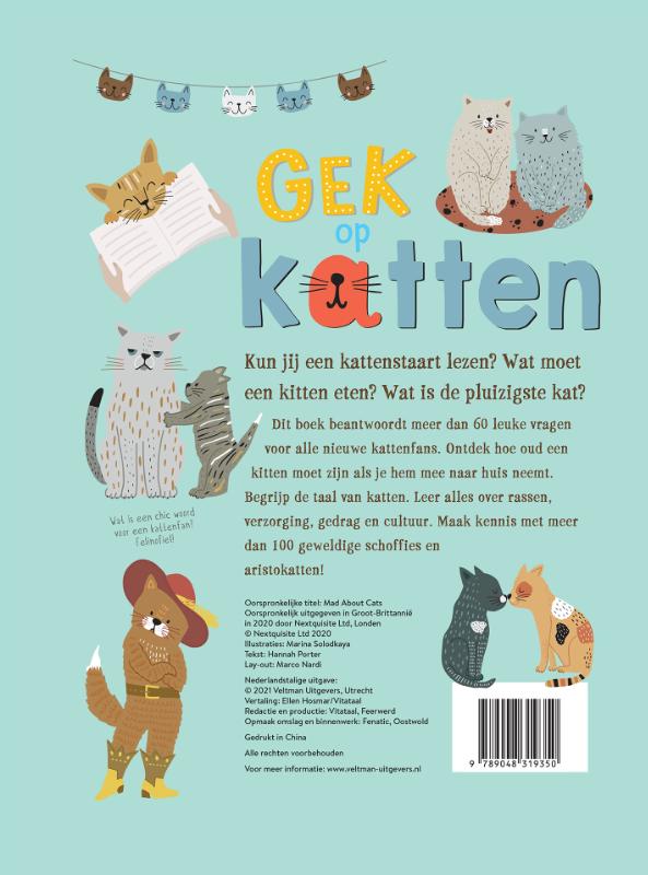 Achterkant van Gek op katten