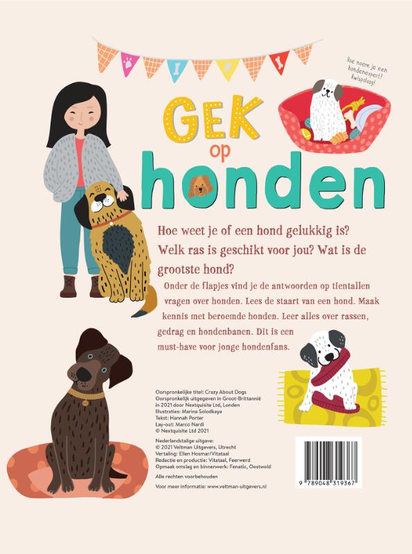 Achterkant van Gek op honden