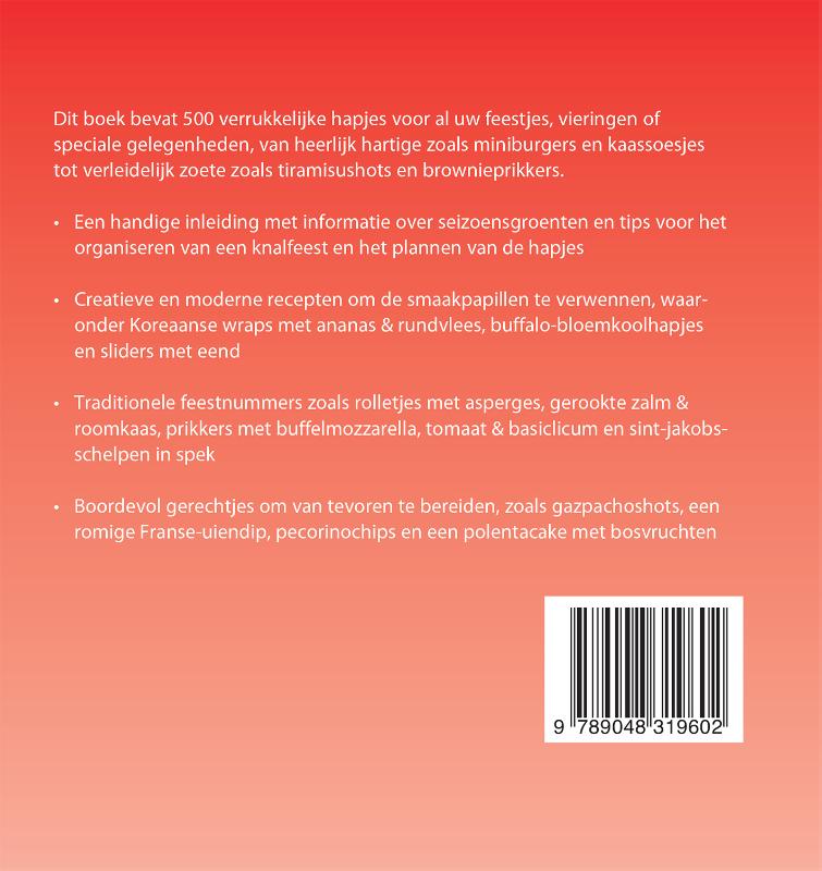 Achterkant van 500 fingerfood recepten
