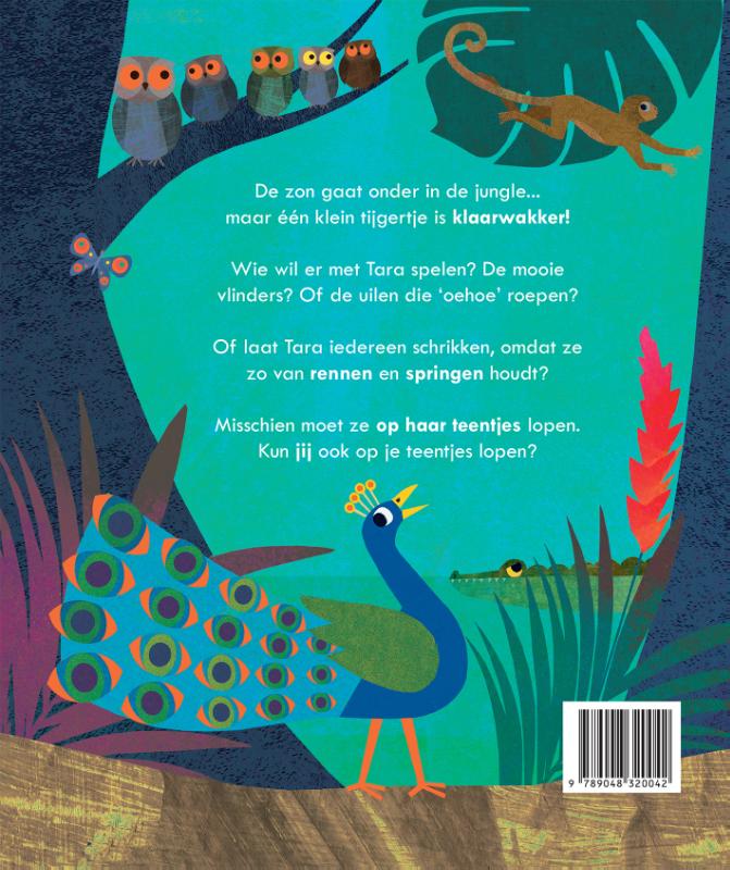 Achterkant van Op je teentjes, tijgertje!
