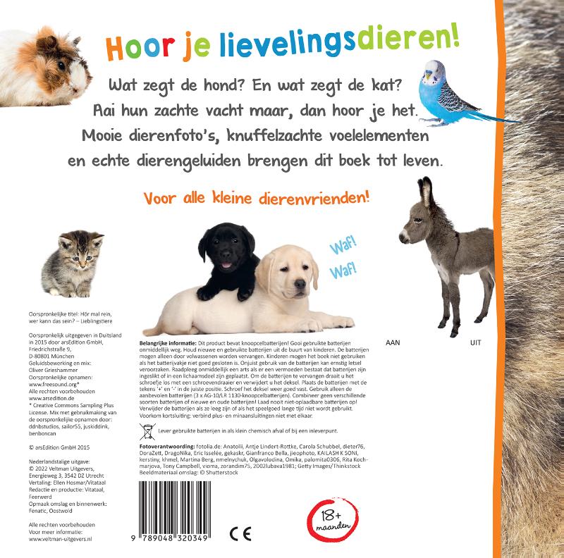 Achterkant van Welk dier hoor ik hier? - Lievelingsdieren