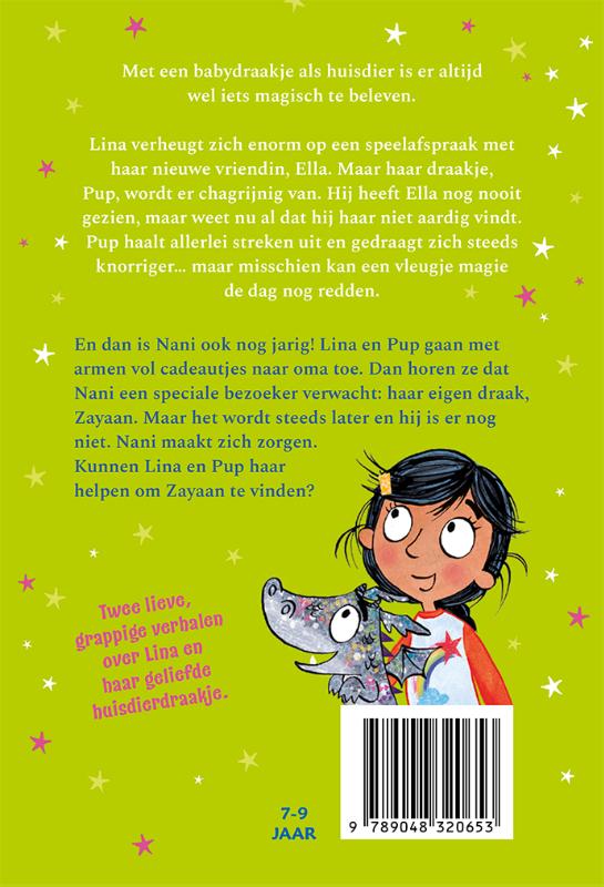 Achterkant van Lina en het knorrige draakje