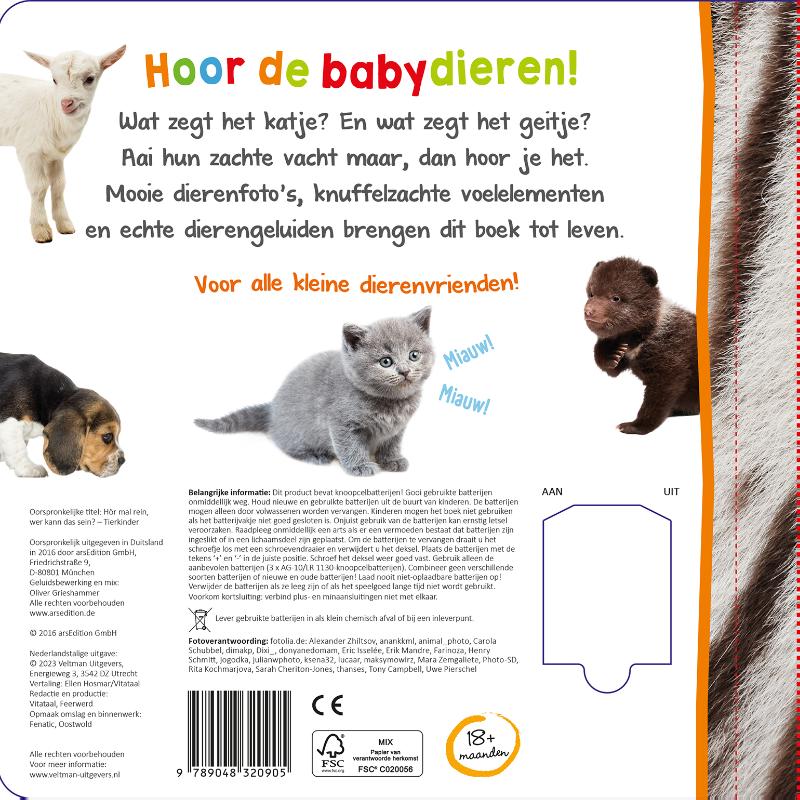 Achterkant van Welk dier hoor ik hier? – Babydieren