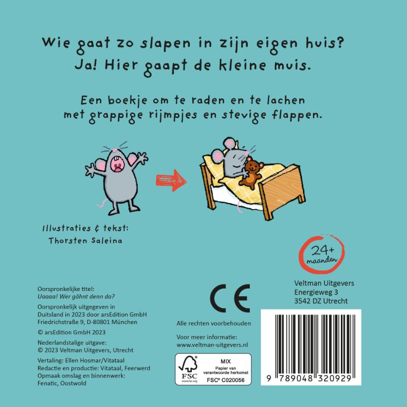 Achterkant van Wie is moe en moet naar bed toe?