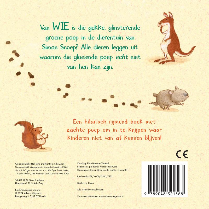 Achterkant van Van wie is die poep in de dierentuin?