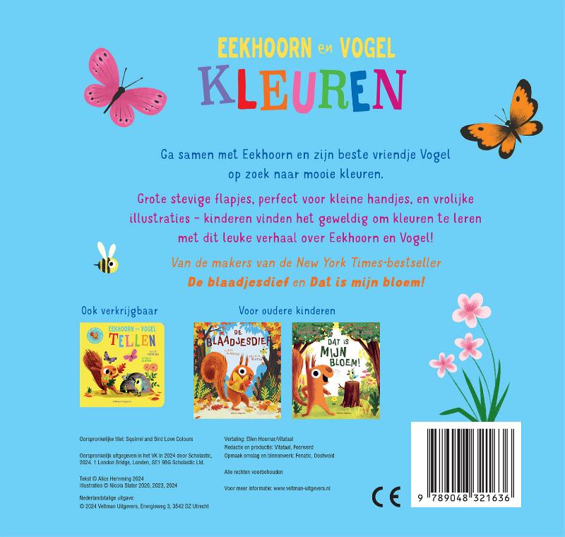 Achterkant van Eekhoorn en Vogel - Kleuren