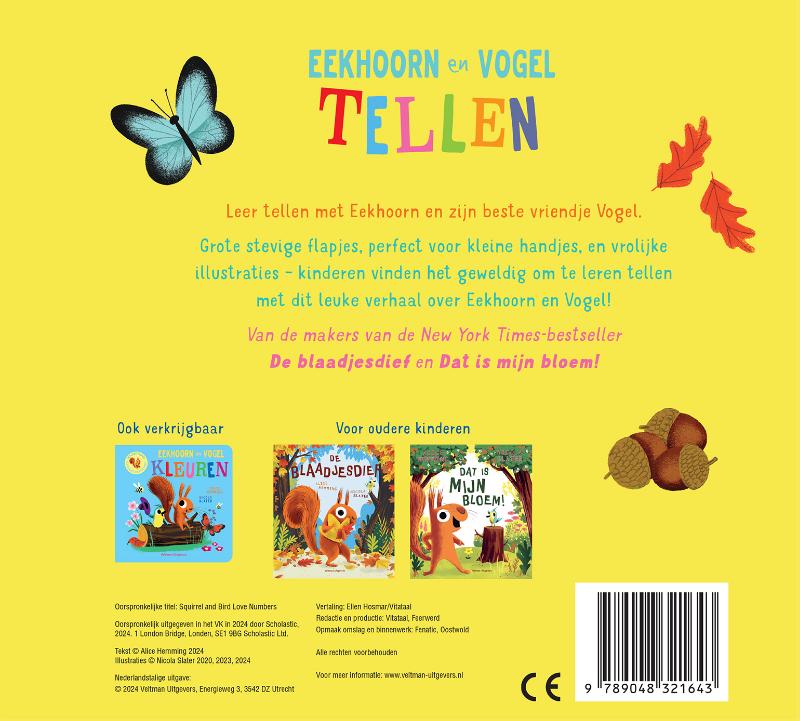 Achterkant van Eekhoorn en Vogel - Tellen