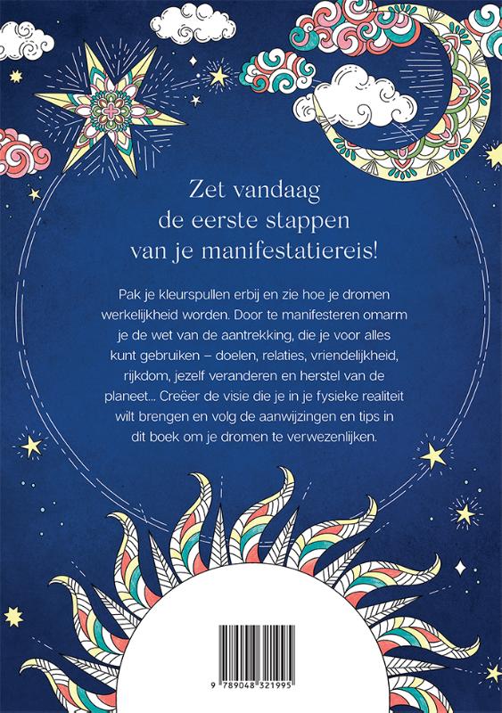 Achterkant van Kleurboek Manifesteren