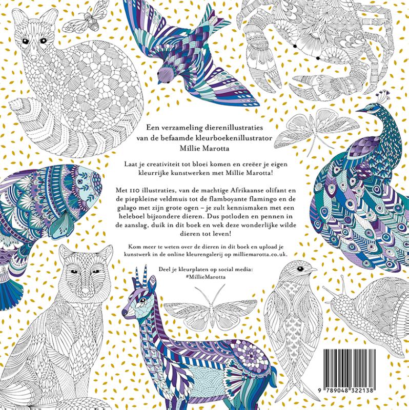 Achterkant van Kleurboek Millie Marotta - Wonderlijke wildernis