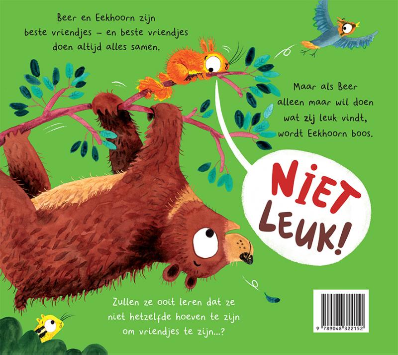 Achterkant van Niet leuk, Beer!