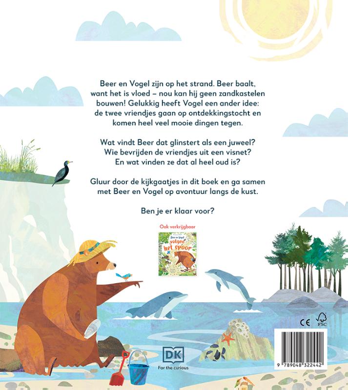 Achterkant van Beer en Vogel verkennen de kust