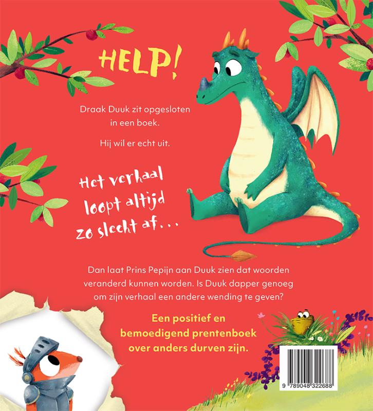 Achterkant van De niet zo dappere draak