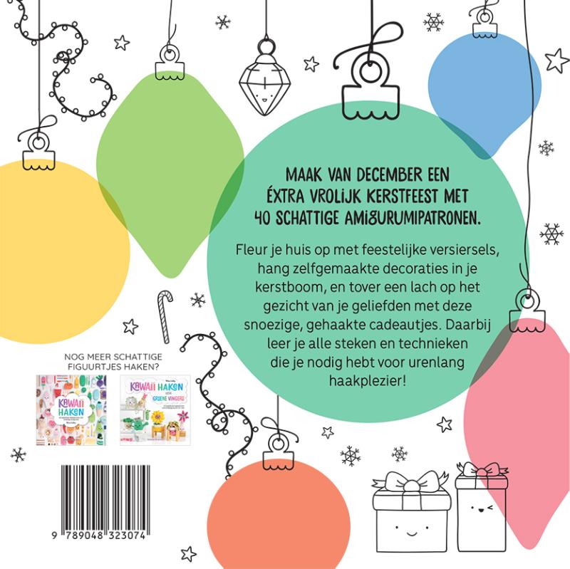Achterkant van Kawaii haken voor Kerst