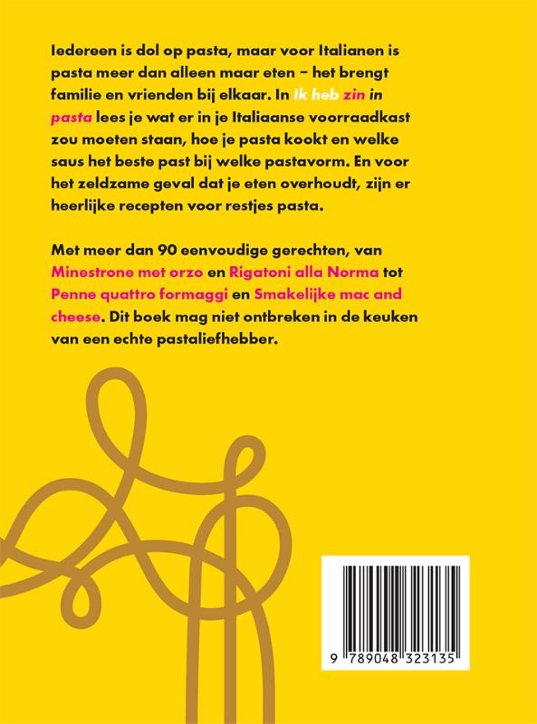 Achterkant van Ik heb zin in Pasta