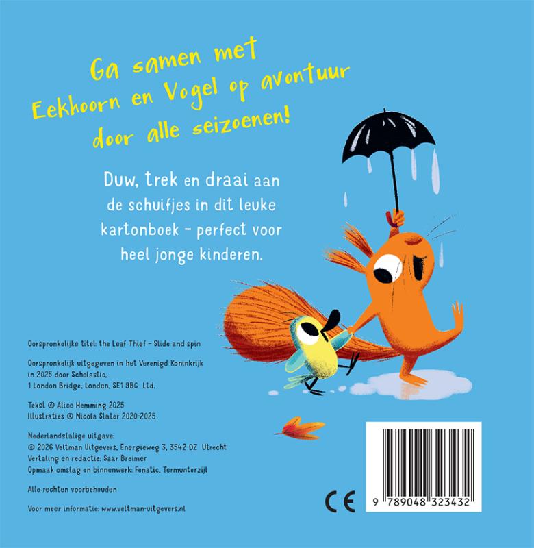 Achterkant van Eekhoorn en Vogel - schuif & draai