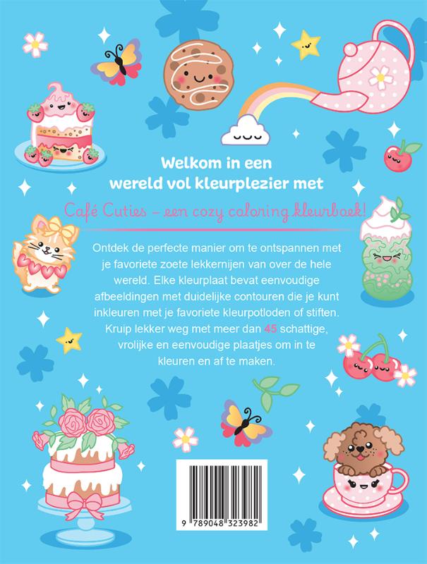 Achterkant van Café Cuties - Cozy Kleurboek