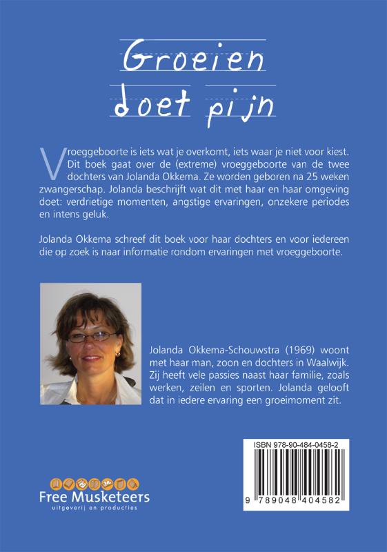 Achterkant van Groeien doet pijn