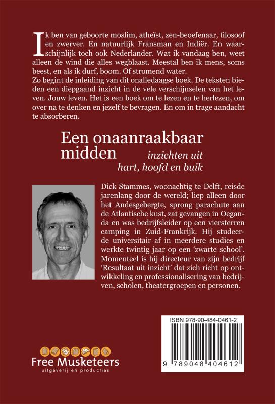 Achterkant van Een onaanraakbaar midden, inzichten uit hart, hoofd en buik