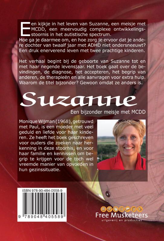 Achterkant van Suzanne, een bijzonder meisje met MCDD