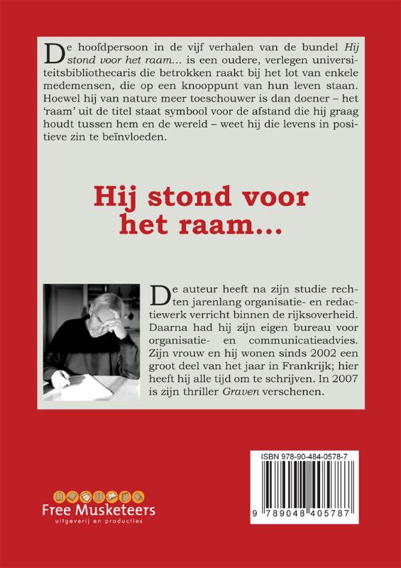 Achterkant van Hij stond voor het raam...