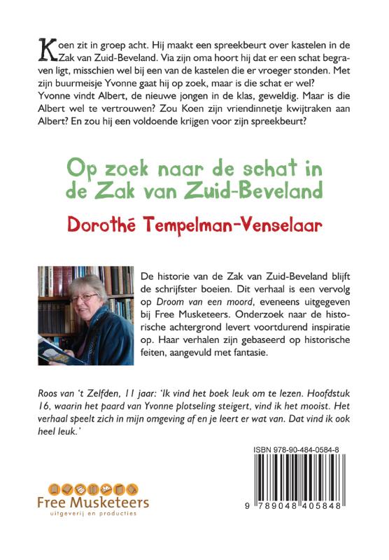 Achterkant van Op zoek naar de schat in de Zak van Zuid-Beveland