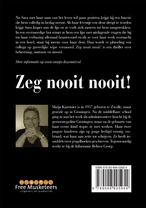 Achterkant van Zeg nooit nooit!