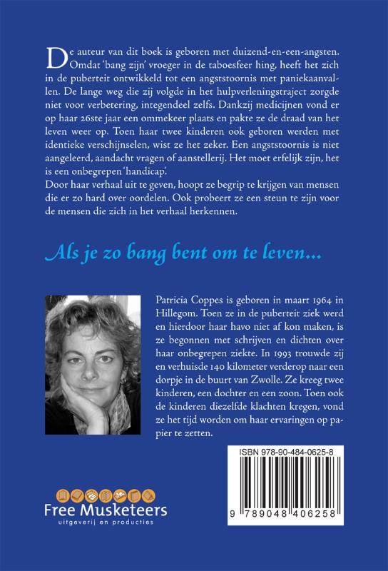 Achterkant van Als je zo bang bent om te leven...