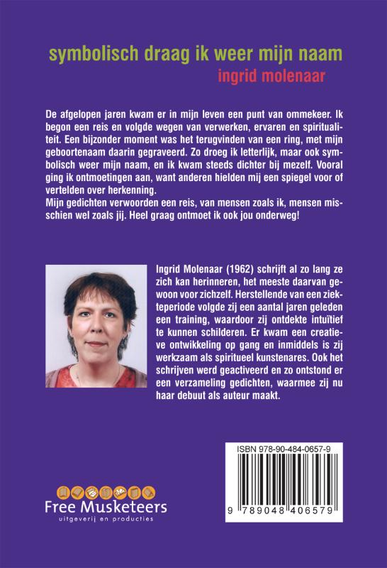 Achterkant van Symbolisch draag ik weer mijn naam