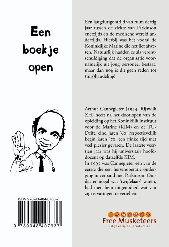 Achterkant van Een boekje open