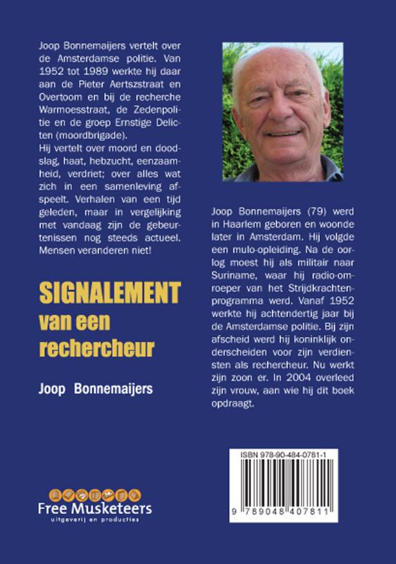 Achterkant van Signalement van een rechercheur