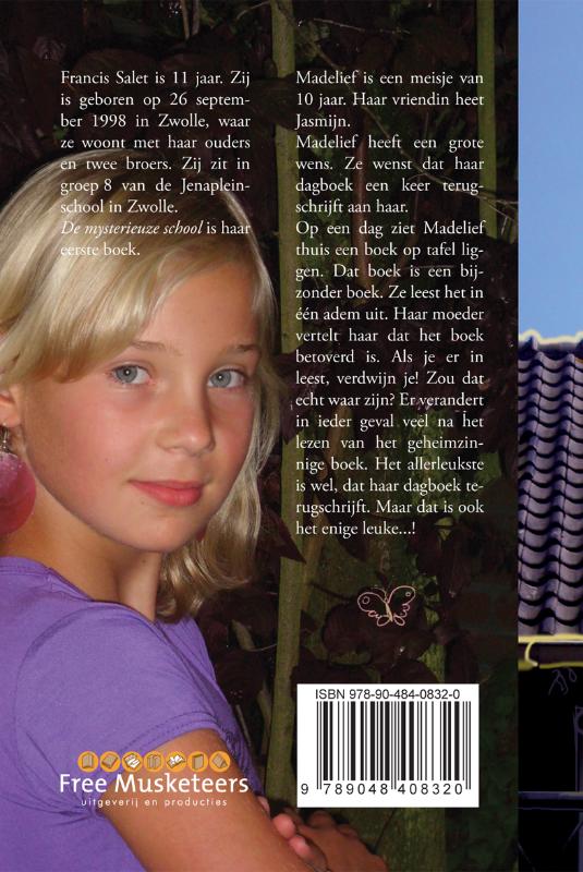 Achterkant van De mysterieuze school