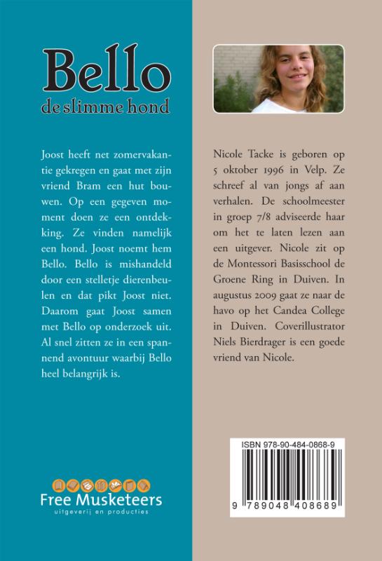 Achterkant van Bello, de slimme hond
