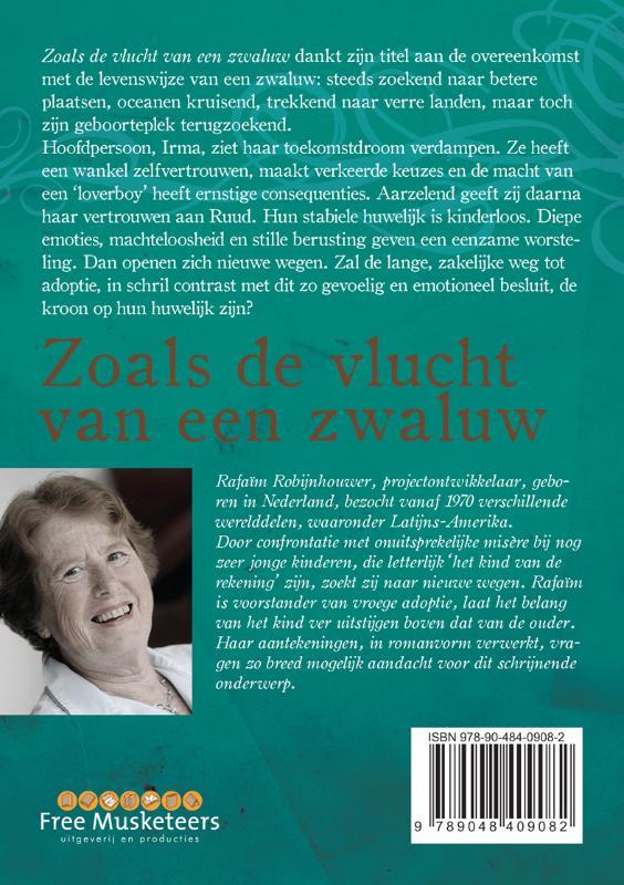 Achterkant van Zoals de vlucht van een zwaluw