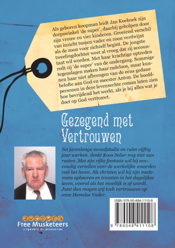Achterkant van Gezegend met vertrouwen