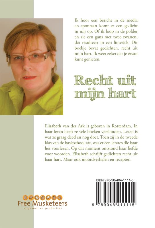 Achterkant van Recht uit mijn hart