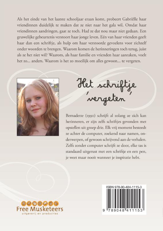 Achterkant van Het schriftje 'vergeten'