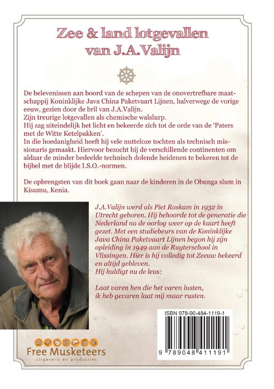 Achterkant van Zee & land lotgevallen van J.A. Valijn