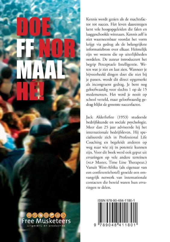Achterkant van Doe ff normaal hé!