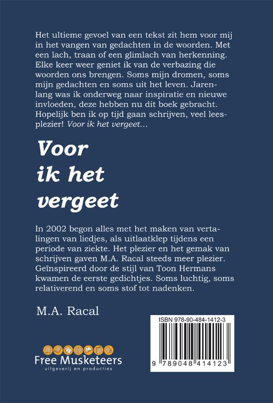 Achterkant van Voor ik het vergeet