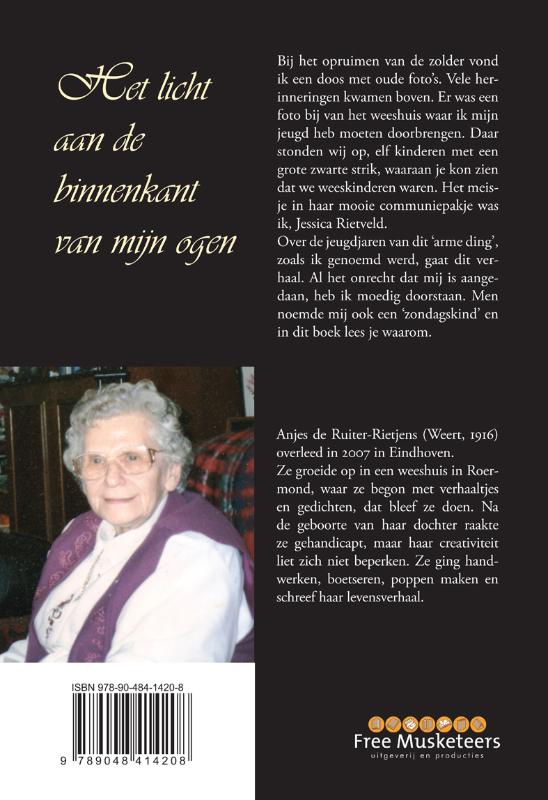 Achterkant van Het licht aan de binnenkant van mijn ogen