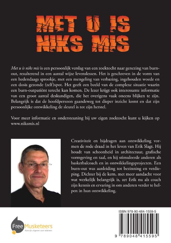 Achterkant van Met u is niks mis