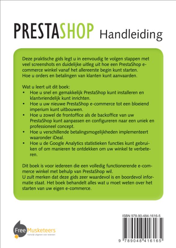 Achterkant van PrestaShop Handleiding