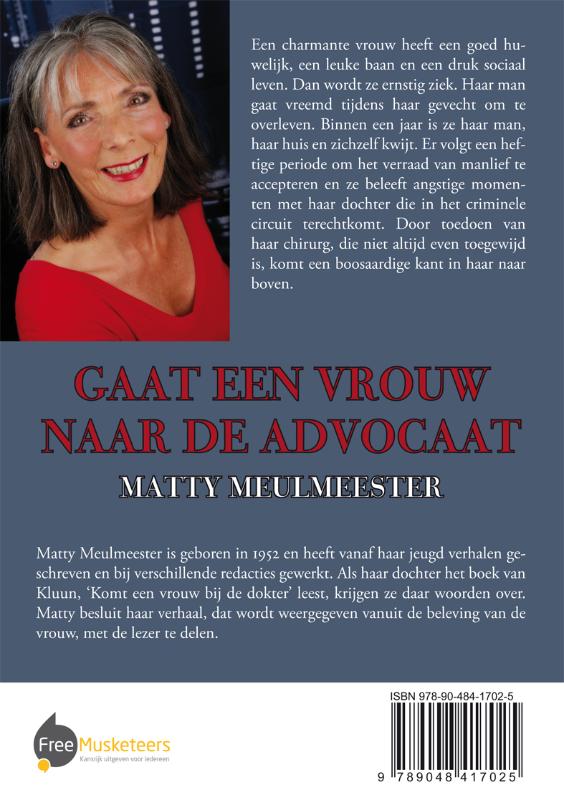 Achterkant van Gaat een vrouw naar de advocaat