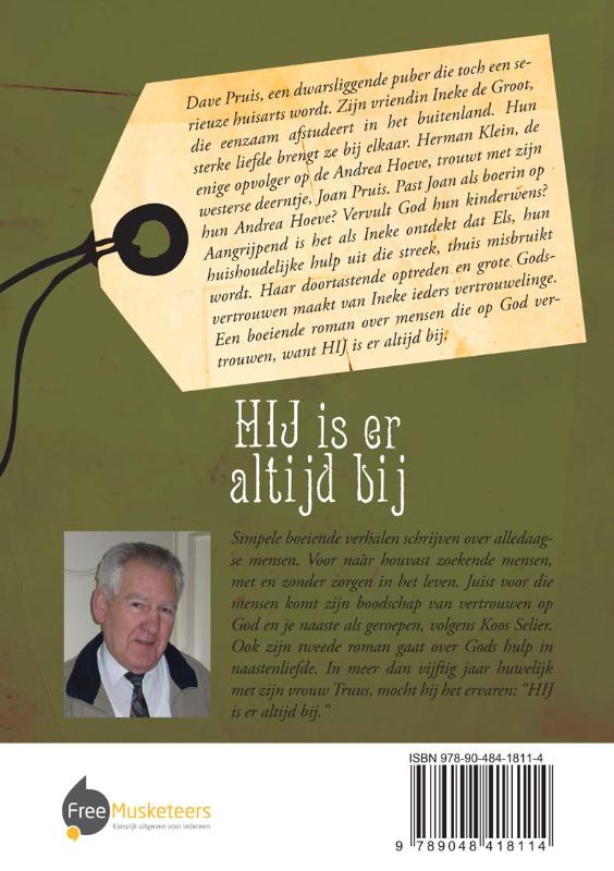 Achterkant van Hij is er altijd bij
