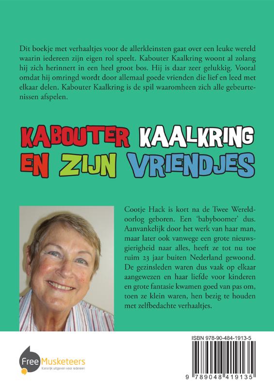 Achterkant van Kabouter Kaalkring en zijn vriendjes