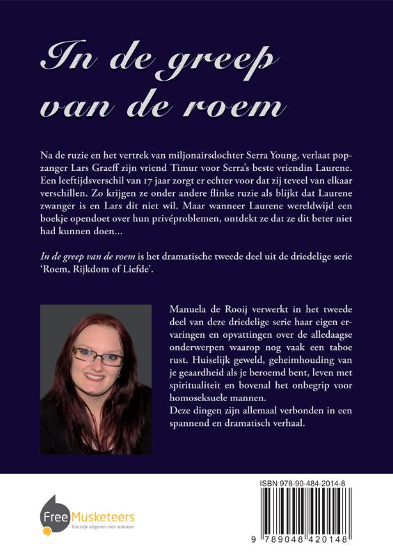 Achterkant van In de greep van de roem