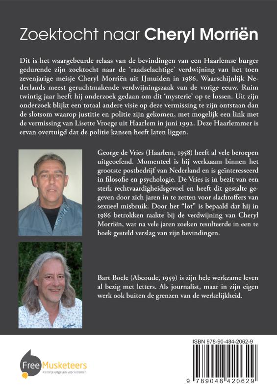 Achterkant van Zoektocht naar Cheryl Morriën