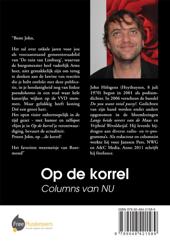 Achterkant van Op de korrel